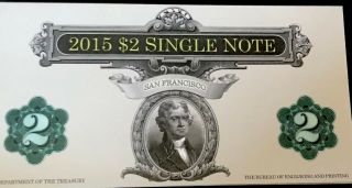 2015 $2 Uncirculated Banks Notes - York - Dallas - San Francisco 4