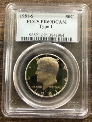 1981s Pcgs Pr69 Deep Cameo Kennedy Half Dollar Coin Type 1