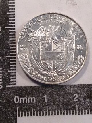 1962 1/4 Balboa Silver Coin Panama Km - 11.  2
