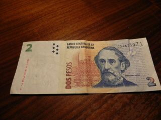 Central Bank Of Argentina Two (2) Pesos Note