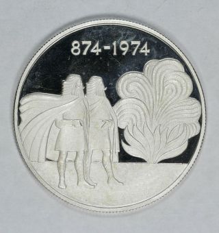 1974 Iceland Silver Commemorative 1000 Kronur Km 21 Pr Proof Cameo (6956)