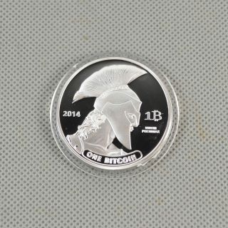 Silver Plated Commemorative Bitcoin Collectible Iron Miner Coin Gift Xn16