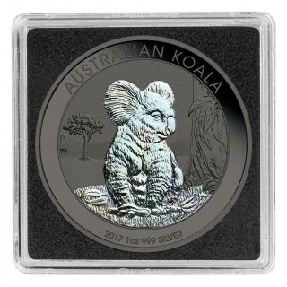 Australia 2017 1$ Australian Koala 1 Oz Hologram Ruthenium Plated Silver Coin