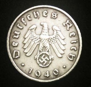 Rare Antique German Ww2 1 Reichspfennis Coin Big Eagle Authentic - Artifact