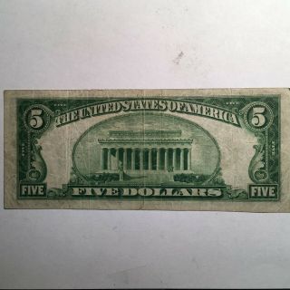 Series 1934 - A $5 Federal Reserve Note VF 4