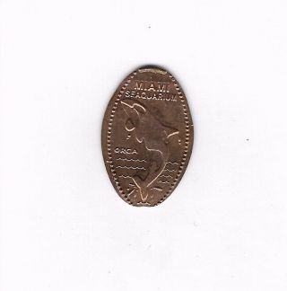 Miami Seaqurium Orca Whale One Cent Coin Token Elongated Penny