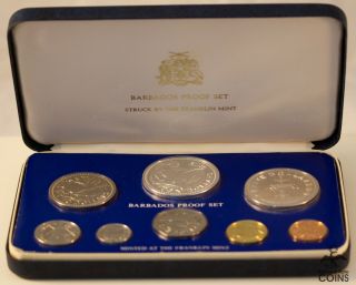 1975 Barbados Proof 8 - Coin Set W/ Box (asw 1.  92 Oz)