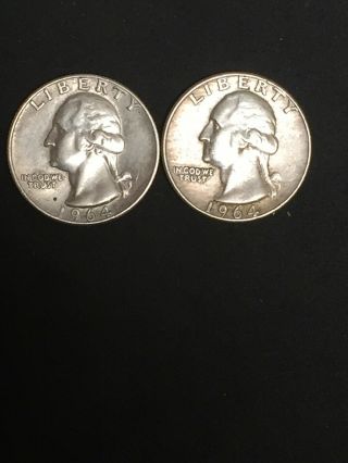 2 1964 - D Washington Silver Quarters