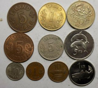 Iceland 10 Coin Set (n90)