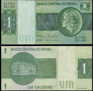 Brazil 1 Cruzeiro,  1980,  P - 191ac,  Unc World Currency
