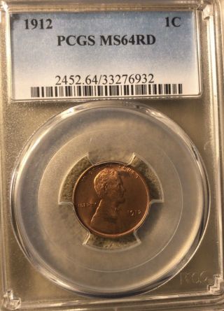 1912 P Lincoln Cent,  Ms 64 Rd,  Pcgs