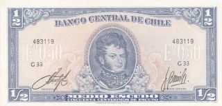 Au 1962 - 75 Chile 1/2 Escudo Note,  Pick 134a