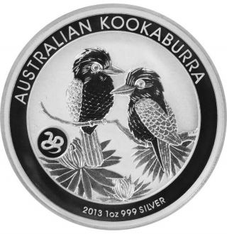 2013 $1 - 1 Oz.  999 Fine Silver Australian Kookaburra Snake Privy Bu In Capsule