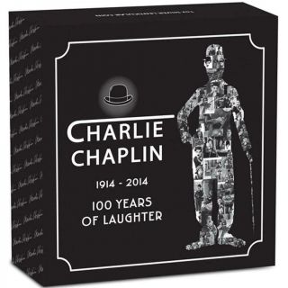 Tuvalu 2014 $1 Charlie Chaplin 100 Years of Laughter 1 Oz Silver Proof Coin 4