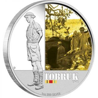Australia 2011 Famous Battles In Australian History Tobruk 1oz Silver Proof Coin
