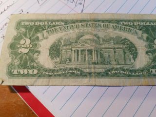 1963 A Series $2 Two Dollar Bill United States Note Red Seal circulated. 4
