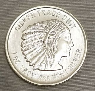 High Relief Eagle Indian Head Collectible Coin 1 Troy Oz.  999 Fine Silver Round