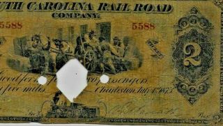$1 " South Carolina " (green) " Railroad Company " 1800 