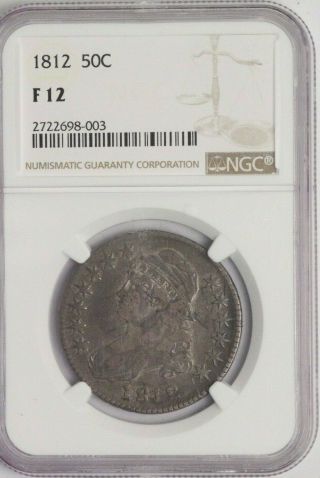 1812 50 Cents Silver Capped Bust Half Dollar Ngc F 12