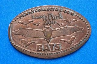 Lincoln Park Zoo Elongated Penny Chicago Il Usa Cent Bats Souvenir Coin