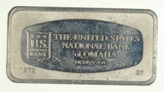 Us National Bank Of Omaha - Sterling Silver Bar.  925 65.  4g - Ltd Ed 128
