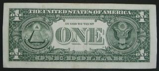 2013 $1 (ONE DOLLAR) – NOTE,  BILL - FANCY NUMBER – TRINARY,  FIVE 9 ' s,  QUAD 9999 3