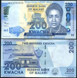 Malawi 200 Kwacha 2012 P 60 Unc