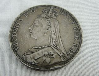 1892.  925 SILVER QUEEN VICTORIA BRITISH CROWN COIN JUBILEE HEAD PORTRAIT 2