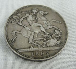 1892.  925 SILVER QUEEN VICTORIA BRITISH CROWN COIN JUBILEE HEAD PORTRAIT 3