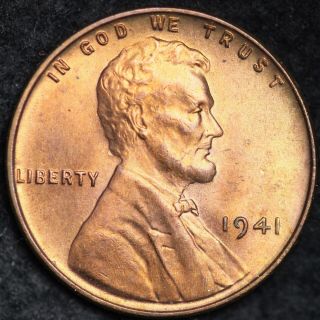 Red Uncirculated 1941 Lincoln Wheat Penny