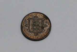 Jersey 1/26 Shilling 1866 Victoria With Verdigris B20 Z1843