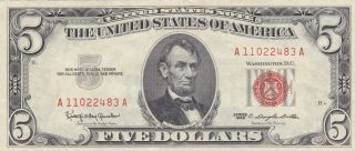 1963 Five Dollar Bill Red Seal