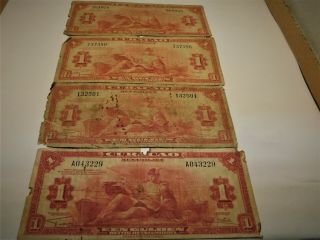 $1 And 2 1/2,  1942 Curacao Een Gulden Currency Old Banknote Paper Money Bill Note