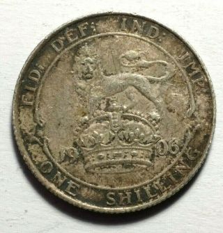 1906 Great Britain 1 Shilling 92.  5 Silver Coin Of Edward Vii