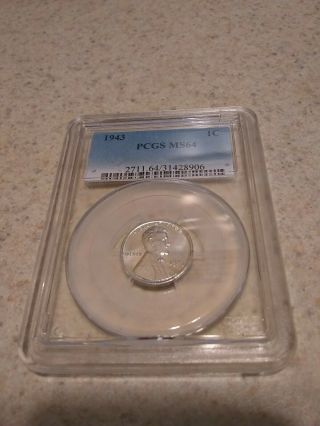 1943 - D Lincoln Cent Wheat Penny,  Wartime Steel Penny,  Pcgs Ms 64