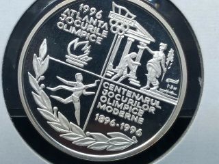 1996 Romania 100 Lei silver proof coin,  Atlanta Olympics 5