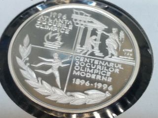 1996 Romania 100 Lei silver proof coin,  Atlanta Olympics 6