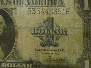 SERIES OF 1923 LARGE SIZE $1 SILVER CERTIFICATE CURRENCY NOTE BLUE SEAL NO RES. 2