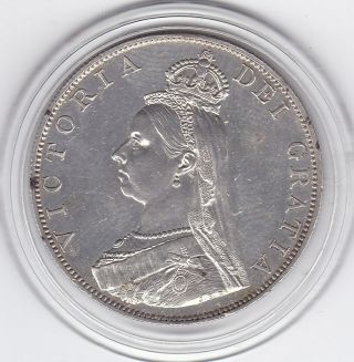 1887 Queen Victoria Double Florin (4/ -) Silver Coin