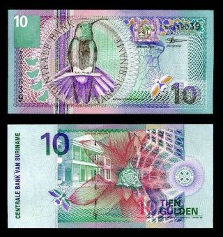 Suriname 10 Gulden 2000 P 147 Unc Bird