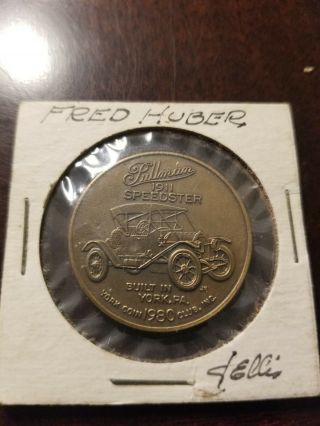 York Coin Club,  Pullman 1911 Speedster Bronze Coin,  York,  Pa 1970