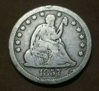 1857 O Seated Liberty 90 Silver Quarter ☆ Better Date ☆ L@@k ☆ Orleans ☆