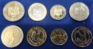 Kenya - Set 4 Coins 1 5 10 20 Shillings 2018 Unc Lemberg - Zp