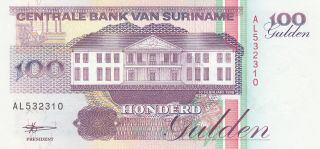 100 Gulden Unc Banknote From Suriname 1998 Pick - 139