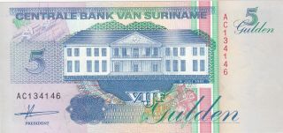 5 Gulden Unc Banknote From Suriname 1991 Pick - 136