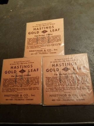 25 Hastings 23k Gold Leaf Booklet 3/8 " X 3.  3/8  Xx Deep "