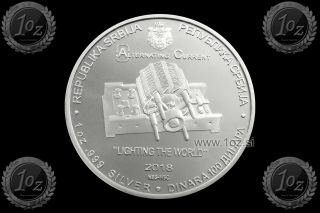 Serbia 100 Dinara 2018 (nikola Tesla - Ac) 1oz Silver Coin (ag 999 / 1000) Unc