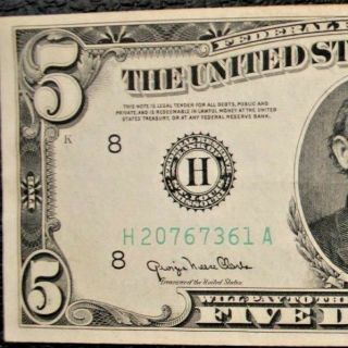 1950 $5 Five Dollars H St Louis MO Federal Reserve Note H20767361A FR 1961H 811 3