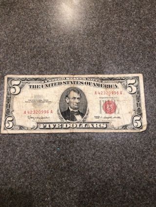 1963 Five Dollar Bill (red Seal)
