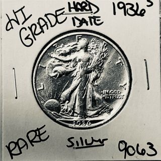 1936 S Liberty Walking Silver Half Dollar Hi Grade U.  S.  Rare Coin 9063